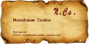 Nussbaum Csaba névjegykártya